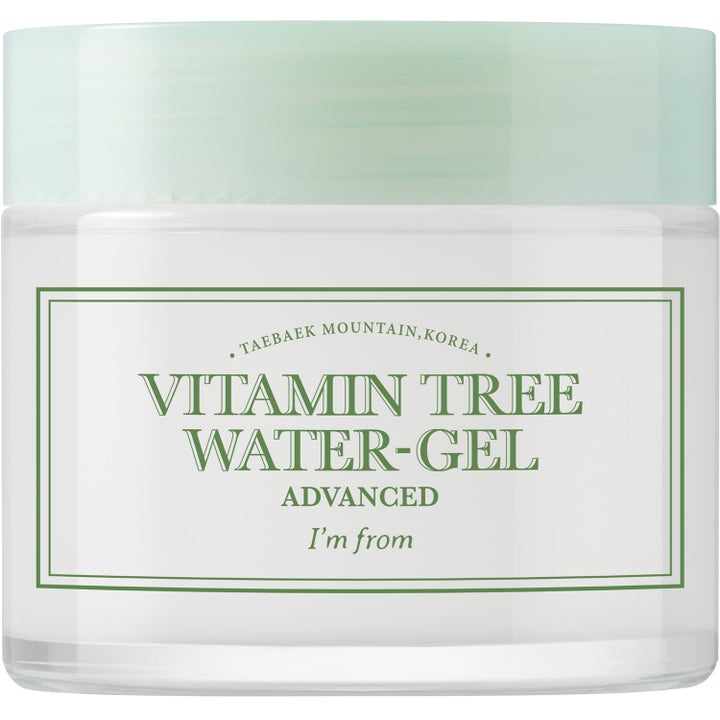 I'm from Vitamin Tree Water-Gel Advanced 75g fugtgivende gelcreme i klar krukke med lysegrønt låg
