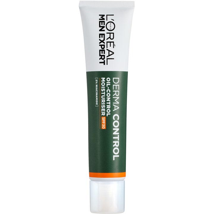 L'Oréal Men Expert Derma Control Oil-Control Moisturiser 50ml matterende ansigtscreme med SPF 30 i hvid og grøn tube
