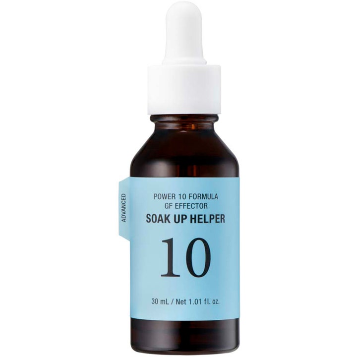 It'S SKIN Power 10 Formula GF Effector 30 ml fugtgivende serum i brun glasflaske med lyseblå etiket og hvid pipette