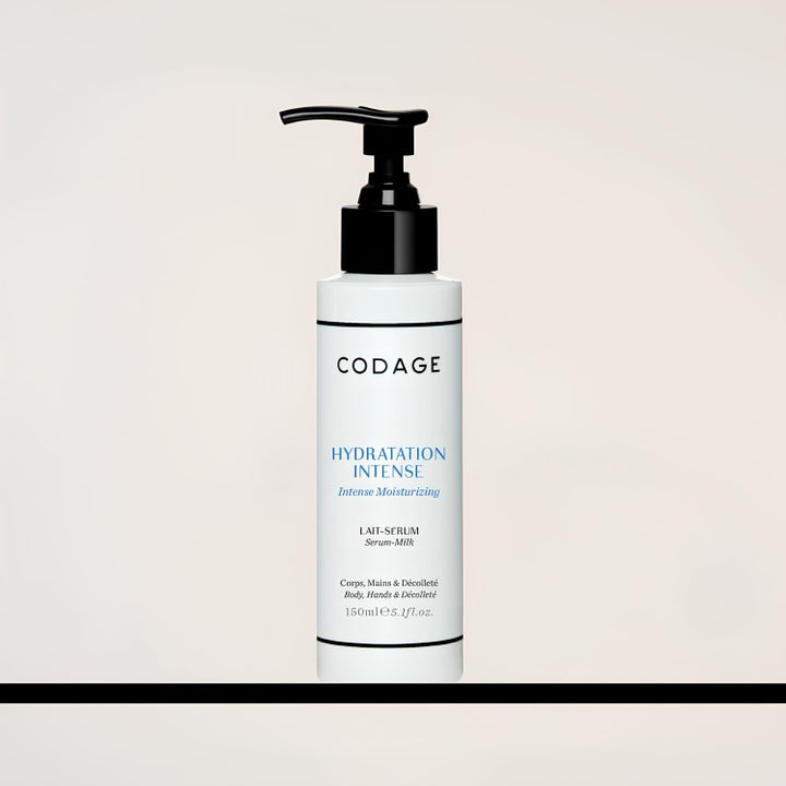 Codage Paris The Body Serum-Milk 150 ml fugtgivende bodylotion i hvid flaske med sort pumpe