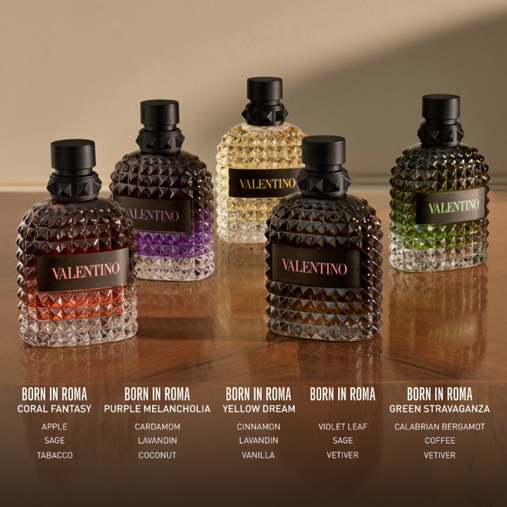 Valentino Born In Roma Green Stravaganza herreparfume 50 ml i nittet glasflakon med stjerneanis og lavendel