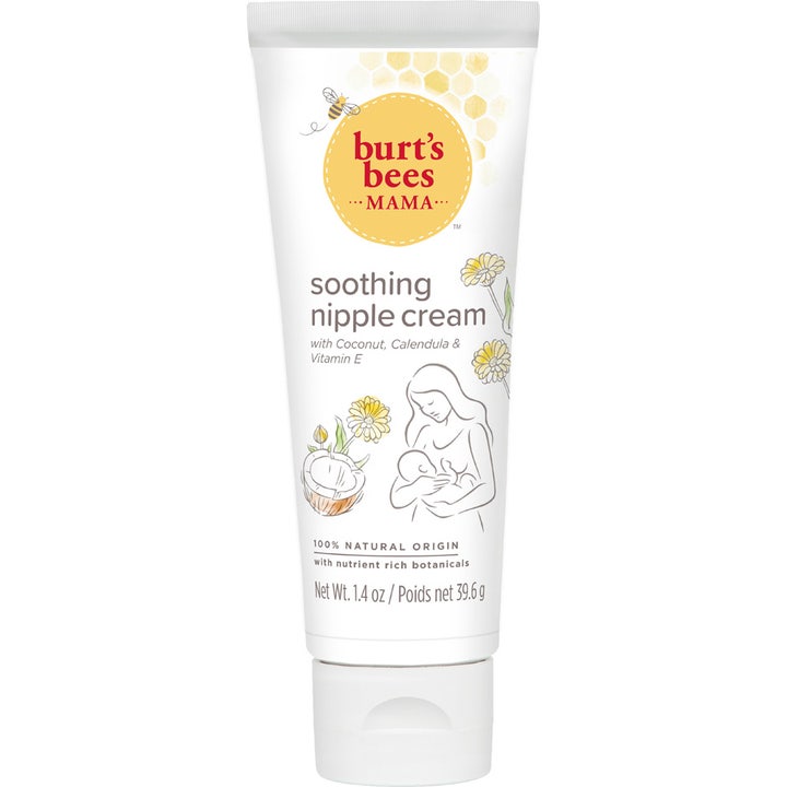 Burt's Bees Mama Soothing Nipple Cream 39,6 g beroligende brystvortecreme i hvid tube med tegning af ammende mor.