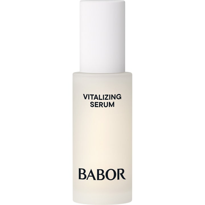 Babor Skinovage Vitalizing Serum 30 ml opfriskende ansigtsserum i en hvid frostet glasflaske med hvidt låg