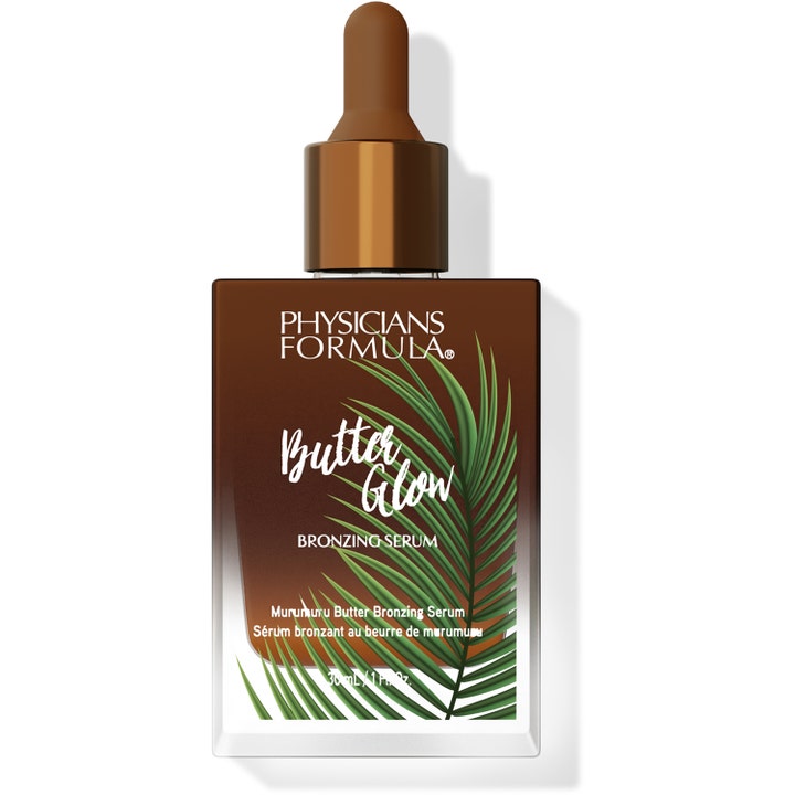 Physicians Formula Butter Glow Bronzing Serum 30 ml hudpleje giver solkysset glød i brun glasflaske med pipette.