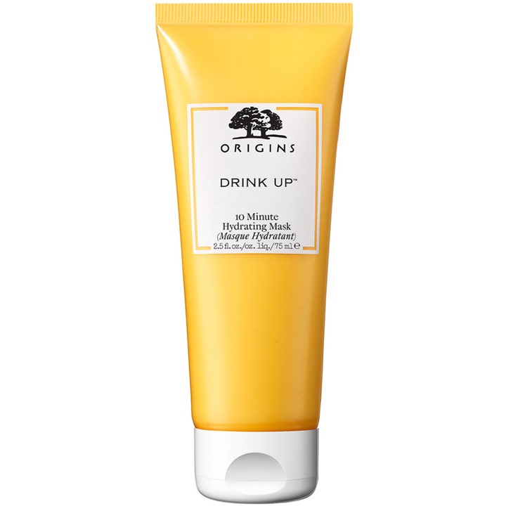 Origins Drink Up 10 Minute Hydrating Mask 75 ml fugtgivende ansigtsmaske i gul tube med hvidt låg