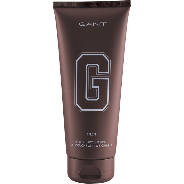Gant Hair & Body Shampoo 200ml opfriskende rens i en mat brun tube med et stort hvidt G-logo
