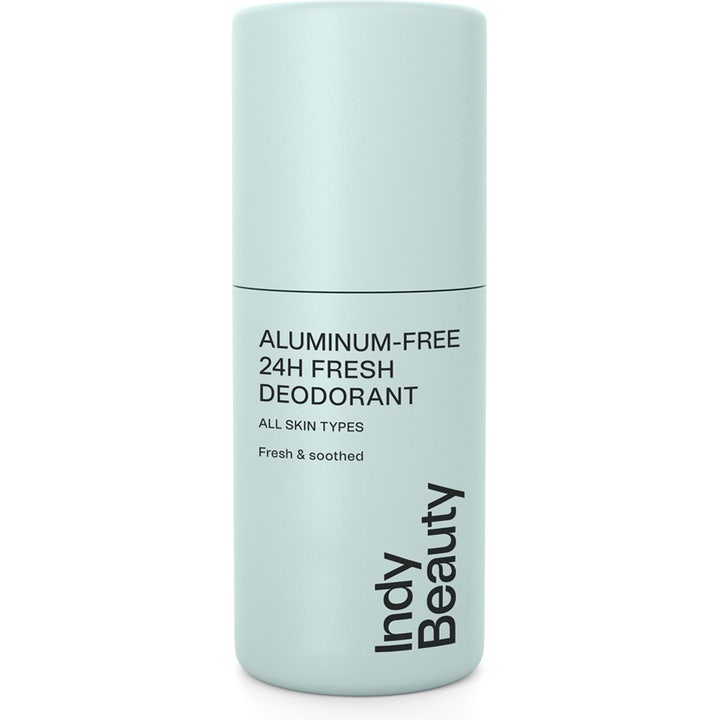 Indy Beauty Aluminum-Free 24h Fresh Deodorant 50ml giver frisk og beroliget hud i lyseblå emballage.