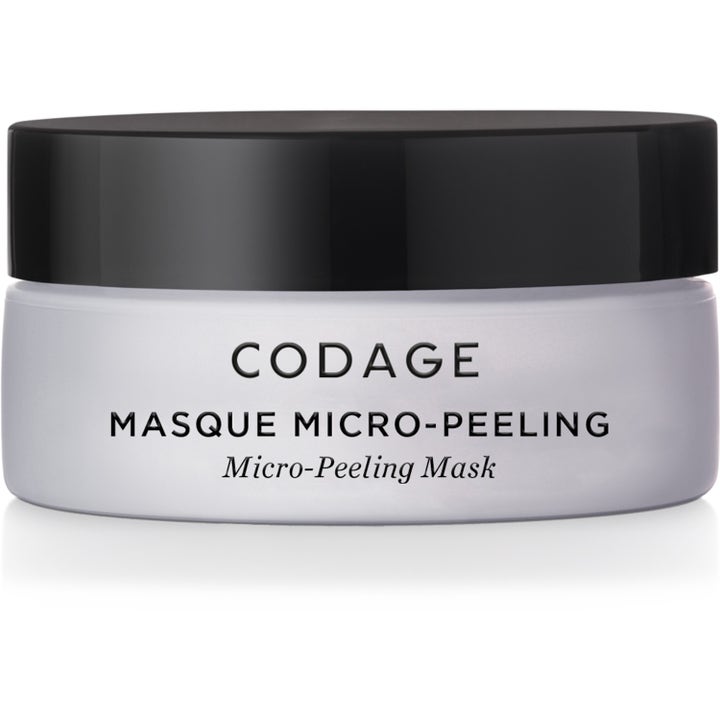 Codage Masque Micro-Peeling 50 ml eksfolierende ansigtsmaske i en hvid frostet glaskrukke med sort låg