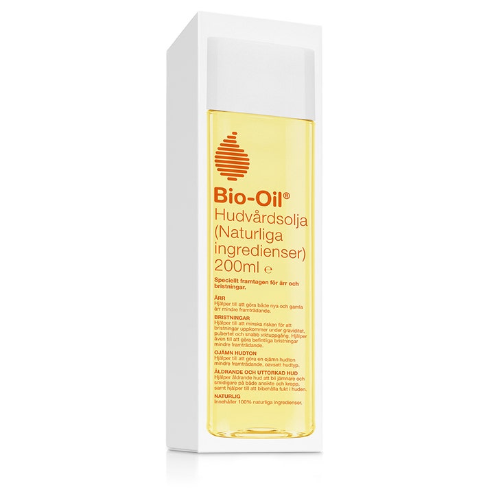 Bio-Oil Skin Care Oil 200 ml naturlig hudolie mod ar og strækmærker i klar flaske og hvid æske