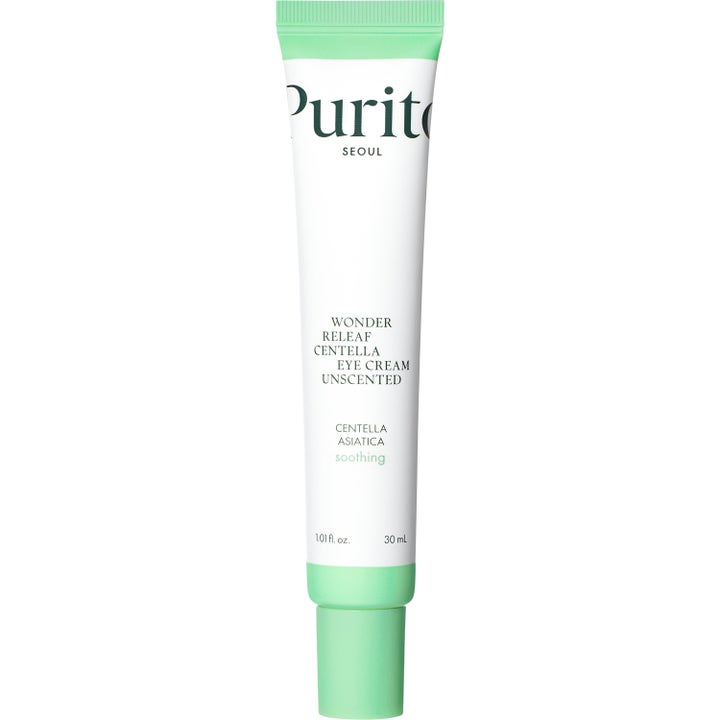 Purito Seoul Wonder Releaf Centella Eye Cream 30 ml beroligende øjencreme i hvid tube med lysegrønt låg