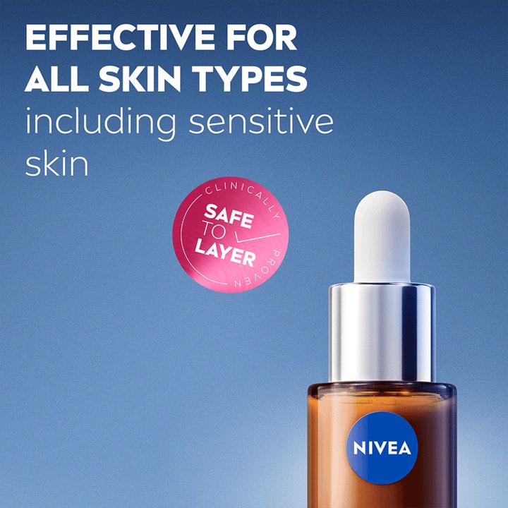 NIVEA Cellular Expert Filler Vitamin C Radiance 30 ml serum giver glød til alle hudtyper i glasflaske med pipette.