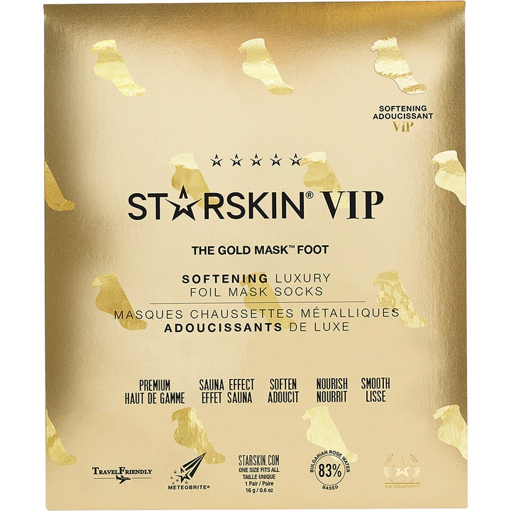 Starskin The Gold Mask Foot 16 g blødgørende fodmaske i luksuriøs guldforpakning der giver silkebløde fødder