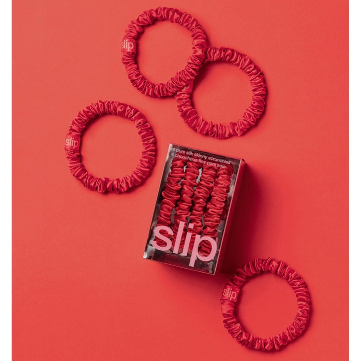Pure Silk Skinny Scrunchies Red