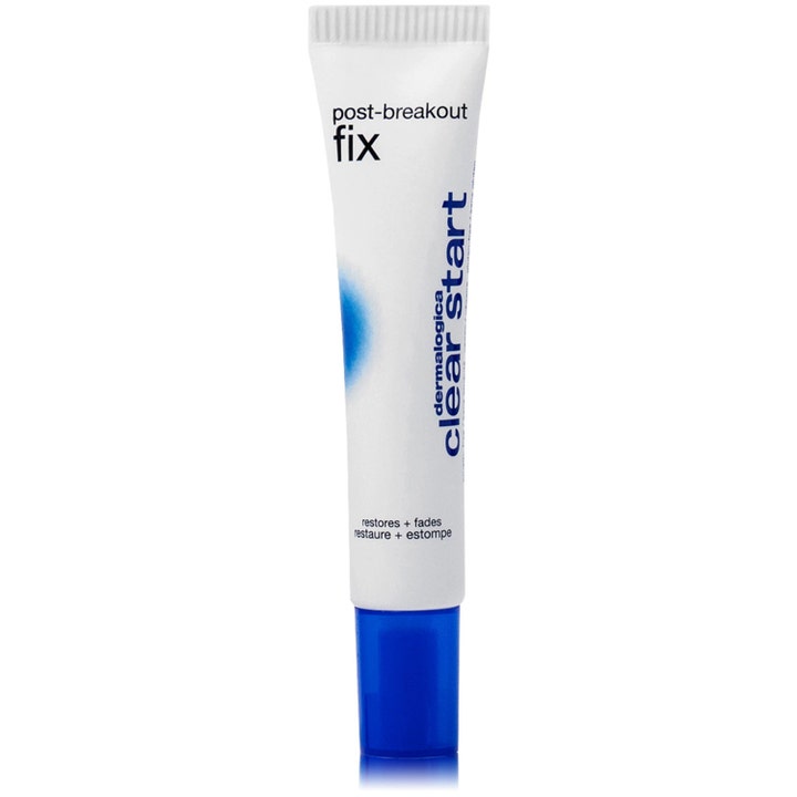 Dermalogica Clear Start Post-Breakout Fix 15ml mod mærker efter urenheder i hvid tube med blåt skruelåg