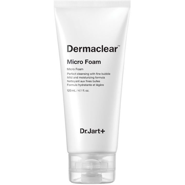 Dr. Jart+ Dermaclear Micro Foam 120 ml fugtgivende renseskum i hvid tube med gennemsigtigt låg