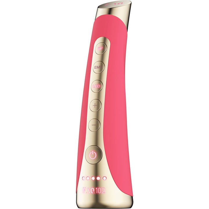 FAQ Swiss FAQ 102 LED-Pulse Facial Device Pink Ruby 1 stk opstrammende ansigtsapparat i pink og guld