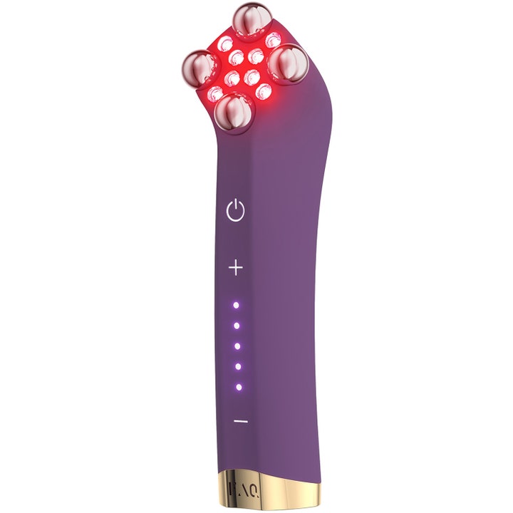 FAQ Swiss FAQ 401 Dual Microcurrent Red LED Toning Device hudplejeværktøj i lilla med fire metalkugler og rødt lys