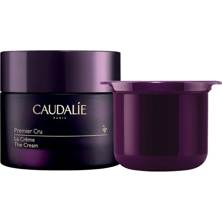 Caudalie Premier Cru The Cream 50ml anti-age ansigtscreme i mørkelilla krukke med matchende refill-kapsel.