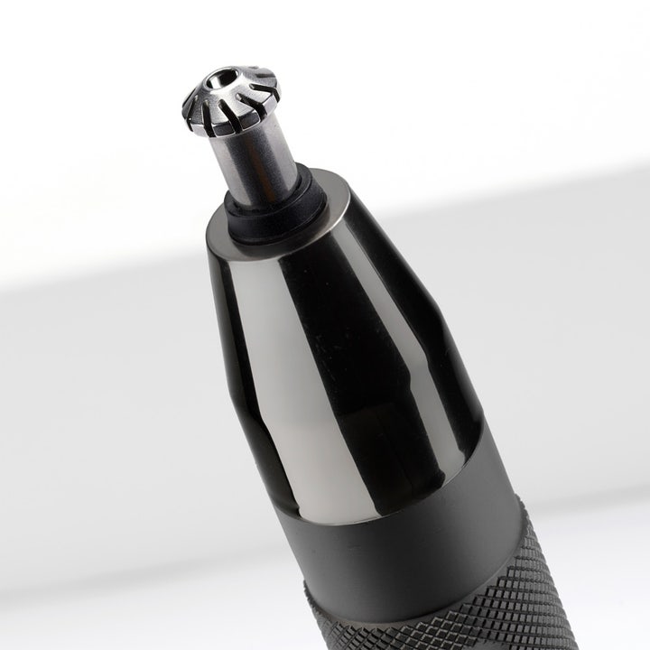 BaByliss Super X-Metal Precision Black Trimmer 1 stk skægtrimmer med roterende næsehårshoved i blank sort krom
