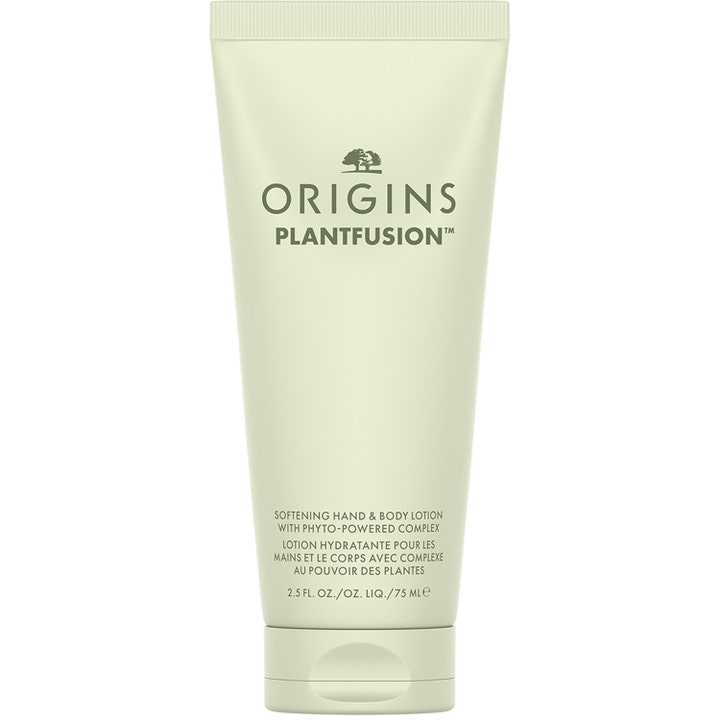 Origins Plantfusion Softening Hand & Body Lotion 75 ml blødgørende kropspleje i en mat lysegrøn tube