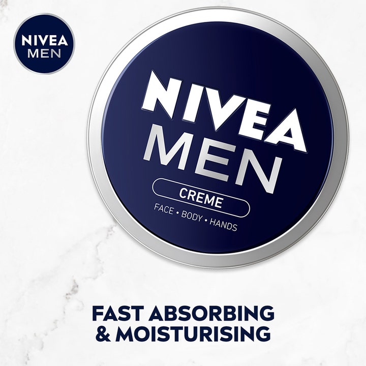 NIVEA Men Creme 150 ml fugtgivende creme til ansigt og krop i ikonisk blå metaldåse