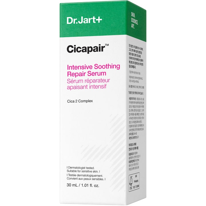 Dr.Jart+ Cicapair Intensive Soothing Repair Serum 30 ml beroligende ansigtsserum i hvid og grøn æske