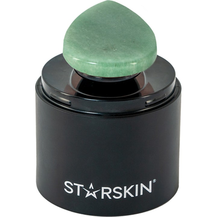 Starskin Artist FX 1 stk ansigtsværktøj med grøn jadesten monteret på en sort base.