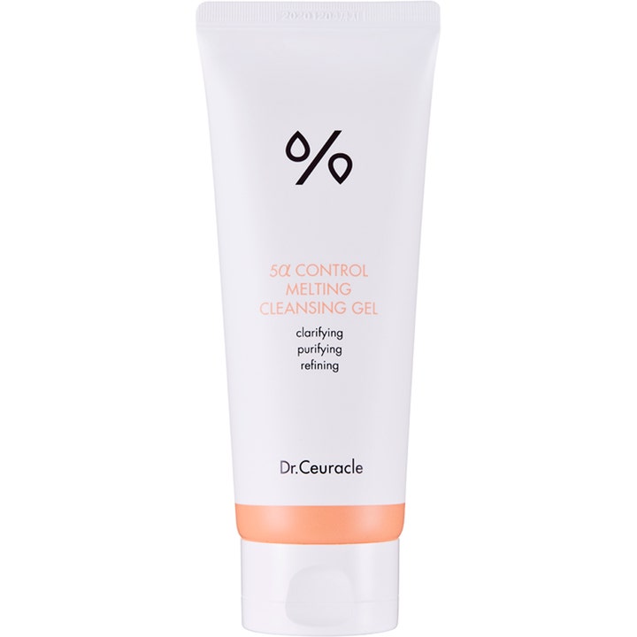 Dr.Ceuracle 5α Control Melting Cleansing Gel er en rensende ansigtsgel i hvid tube med orange detalje der forfiner huden