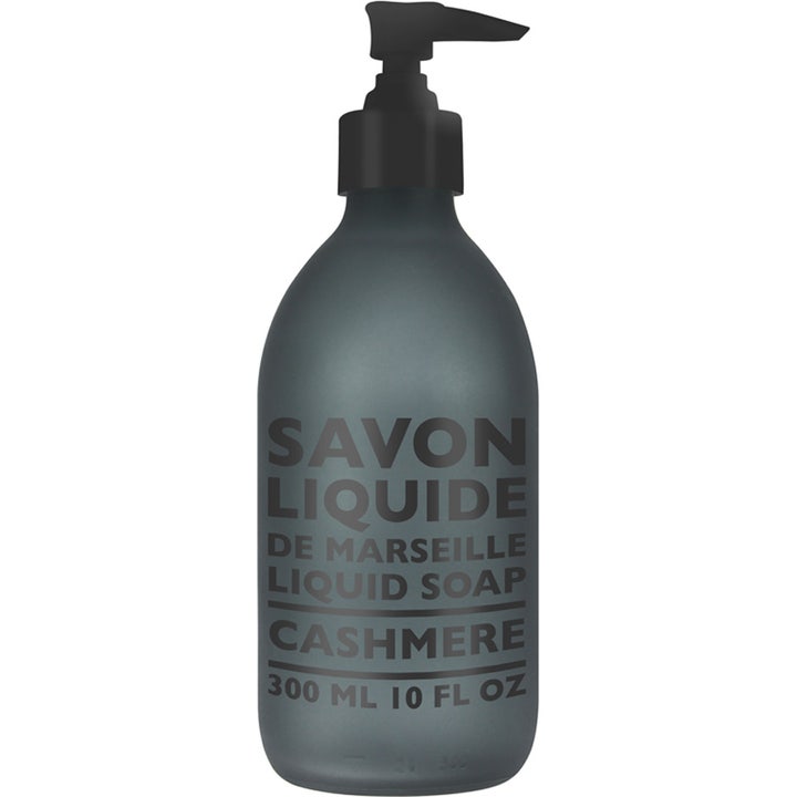 Compagnie de Provence Savon Liquide de Marseille Cashmere 300 ml flydende sæbe i en mat grå glasflaske med sort pumpe