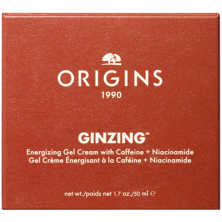Origins Ginzing Energizing Gel Face Cream 50 ml energigivende dagcreme i en orange papæske med hvid tekst