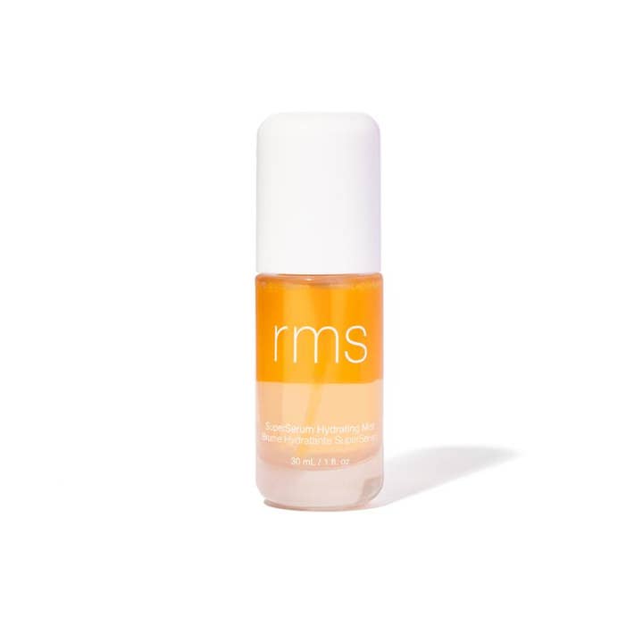 RMS Beauty SuperSerum Hydrating Mist 30 ml fugtgivende ansigtsspray i klar glasflaske med hvidt låg
