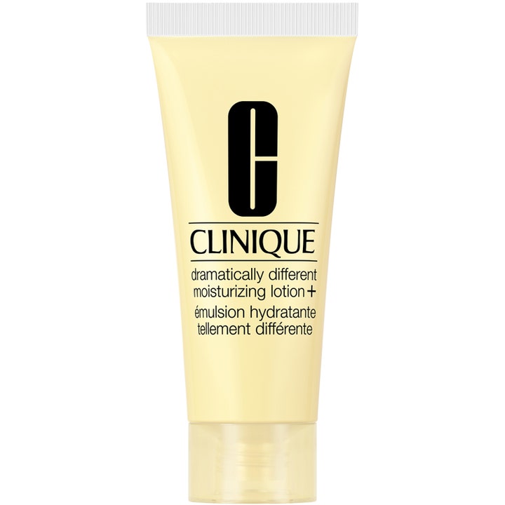 Clinique Dramatically Different Moisturizing Lotion + 15 ml fugtgivende dagcreme i lysegul tube med sort tekst