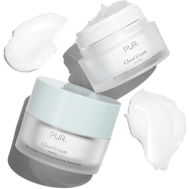 PÜR Cloud Cream 50 ml fugtgivende dagcreme i frostet krukke med lyseblåt låg og let gel-to-water tekstur.