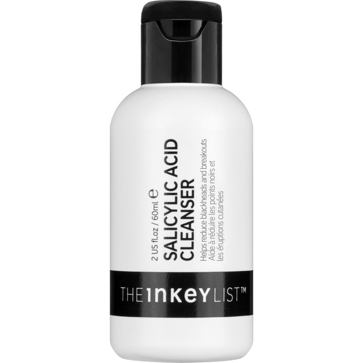 The Inkey List Salicylic Acid Cleanser 60 ml ansigtsrens mod urenheder i hvid plastflaske med sort låg