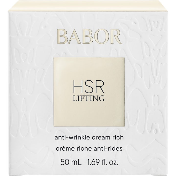 Babor HSR Lifting Cream Rich 50ml opstrammende ansigtscreme i en rund guldfarvet krukke med præget mønster