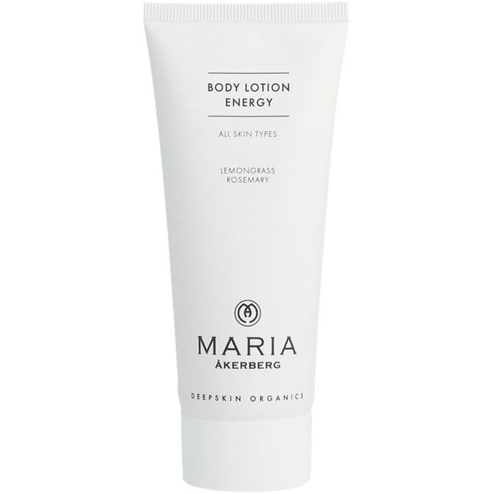 Maria Åkerberg Body Lotion Energy energigivende lotion i hvid tube med frisk citrongræs og rosmarin til alle hudtyper.