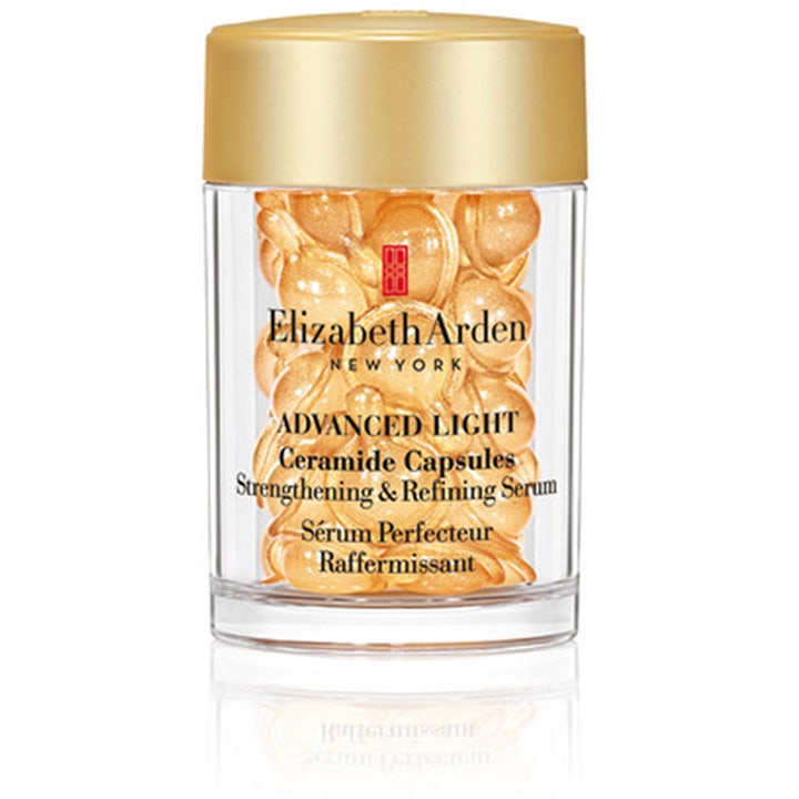 Elizabeth Arden Advanced Light Ceramide Capsules styrkende serum med gyldne kapsler i gennemsigtig krukke