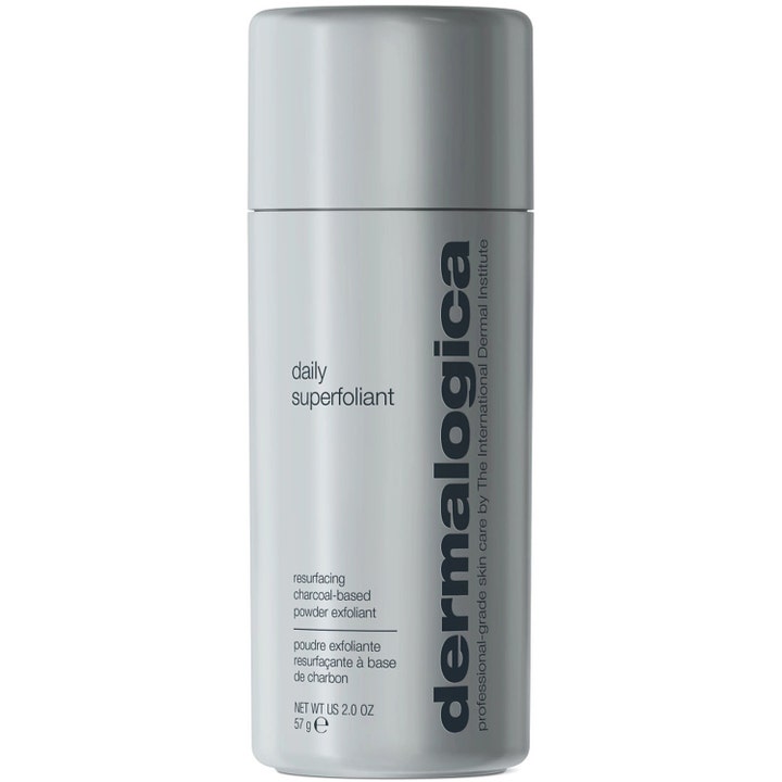 Dermalogica Daily Superfoliant 57 g eksfolierende ansigtspulver i grå cylinderformet flaske med kul