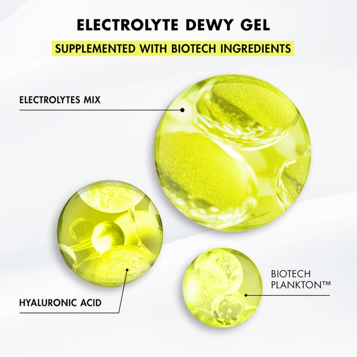 Biotherm Aquasource Electrolyte Dewy Gel 100 ml fugtgivende dagcreme med hyaluronsyre og elektrolytter i gul geltekstur