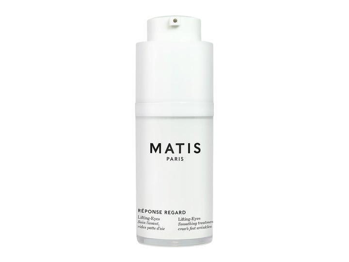 Matis Réponse Regard Lifting-Eyes 15 ml opstrammende øjencreme i hvid pumpeflaske der udglatter rynker