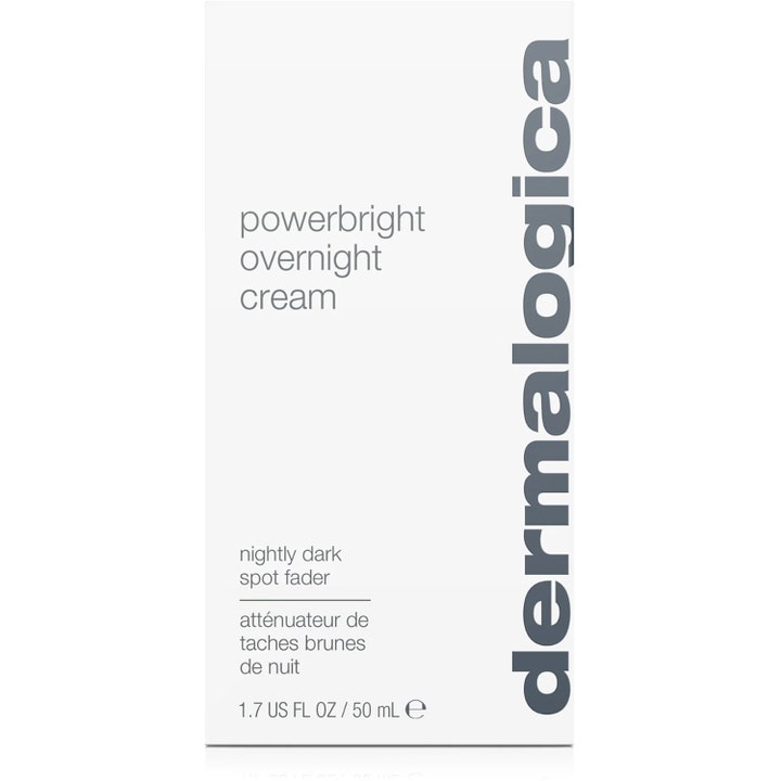 Dermalogica Powerbright Overnight Cream 50 ml natcreme mod mørke pletter i hvid papæske med grå tekst