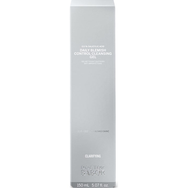 Babor Daily Blemish Control Cleansing Gel 150 ml clarifying ansigtsrens mod urenheder i en sølvfarvet papæske