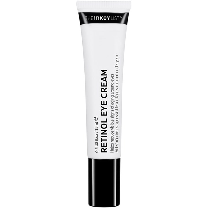 The Inkey List Retinol Eye Cream 15ml øjencreme mod fine linjer i en hvid tube med sort skruelåg