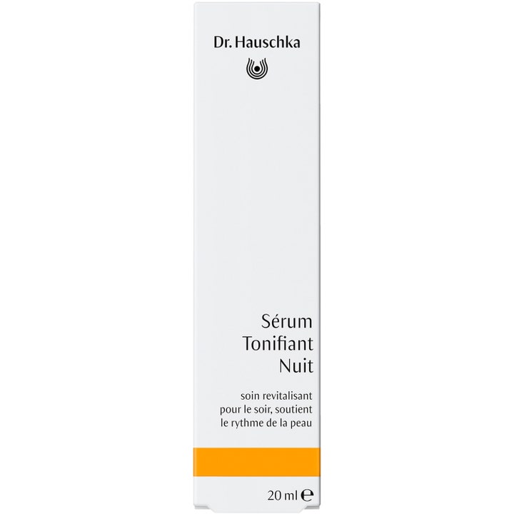 Dr. Hauschka Night Serum 20 ml revitaliserende ansigtsserum i hvid emballage med orange detalje