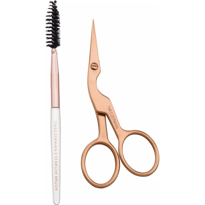 Retail Rose Gold Brow Shaping Scissors & Brush