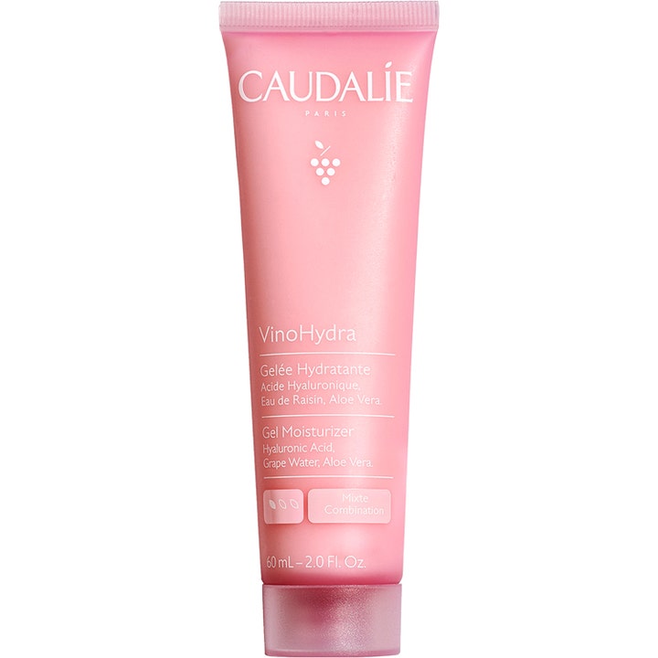 Caudalie VinoHydra Gel Moisturizer 60 ml fugtgivende gel med hyaluronsyre i en lyserød tube med hvid skrift