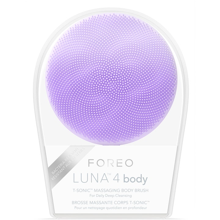 FOREO LUNA 4 body Lavender 1 stk eksfolierende kropsbørste i gennemsigtig emballage