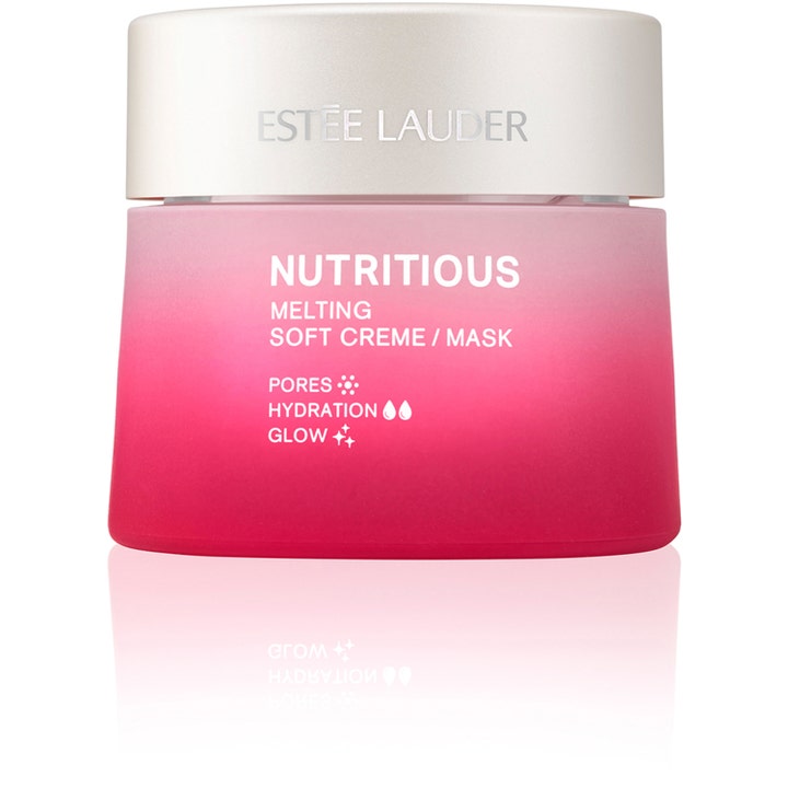 Estée Lauder Nutritious Melting Soft Creme Mask 50ml fugtgivende ansigtsmaske i lyserød ombré krukke med hvidt låg