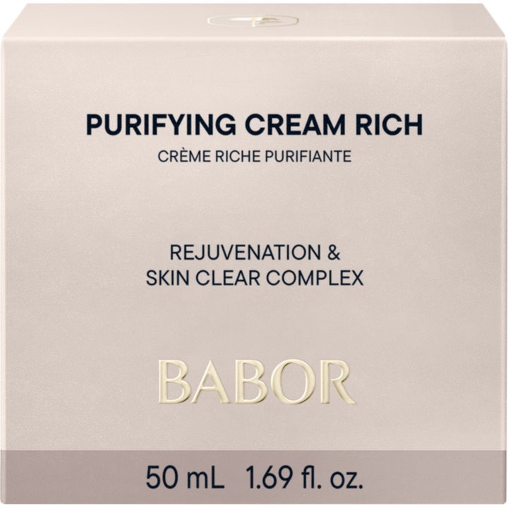 Babor Skinovage Purifying Cream Rich 50 ml matterende ansigtscreme til fedtet hud i hvid papæske med grønt tekstfelt