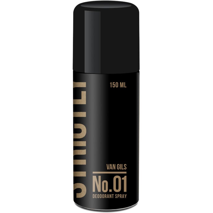 Van Gils Strictly No. 01 150 ml deodorant spray giver friskhed i en elegant sort metalbeholder med guldskrift